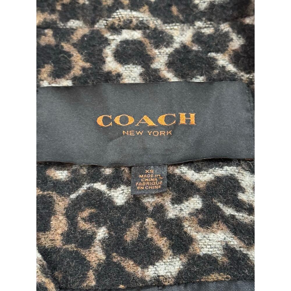 COACH Classic Wool Blend Cocoon Coat Double Breasted Oversized 3/4 Sleeve XS - Picture 3 of 16